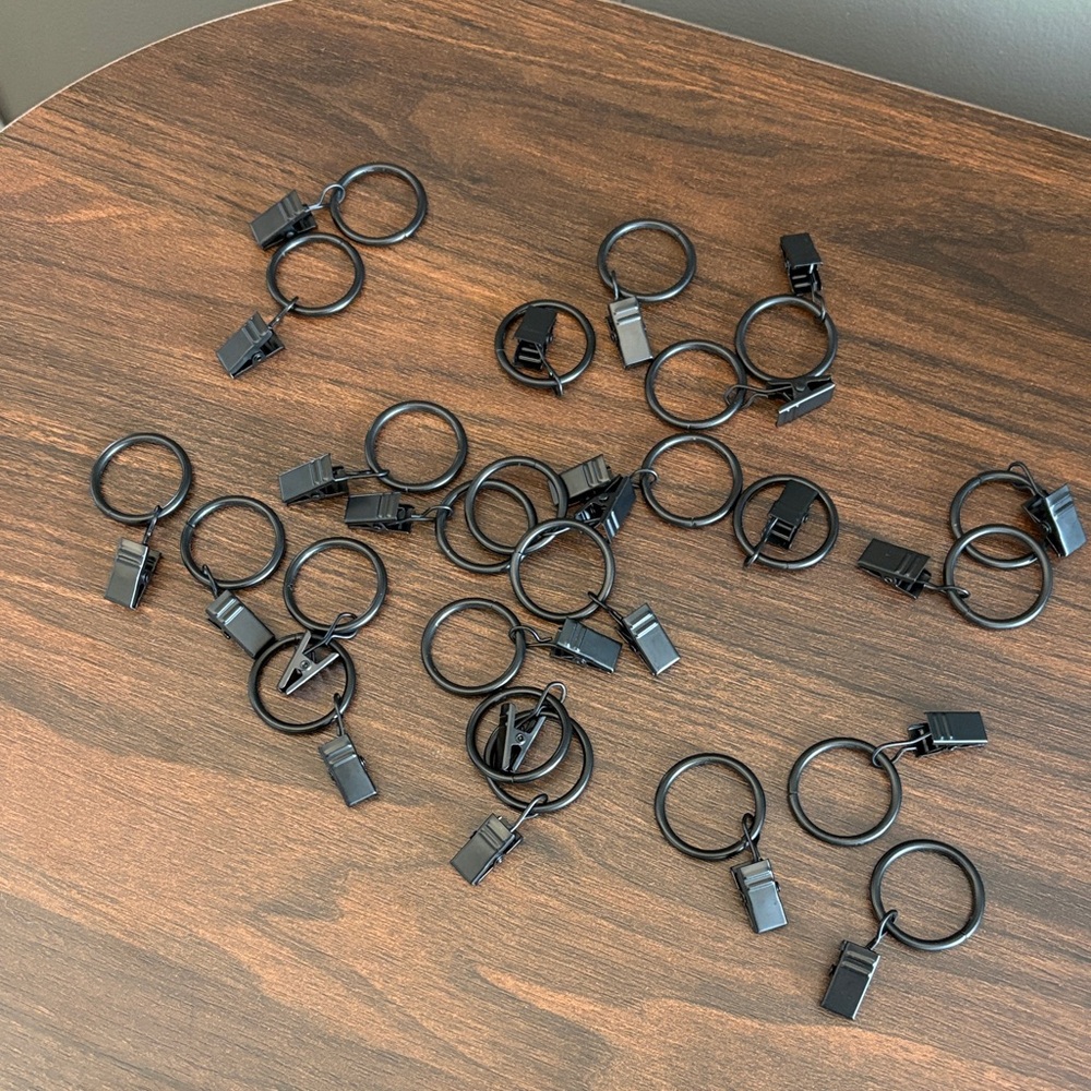 23-1" dark bronze metal curtain hooks